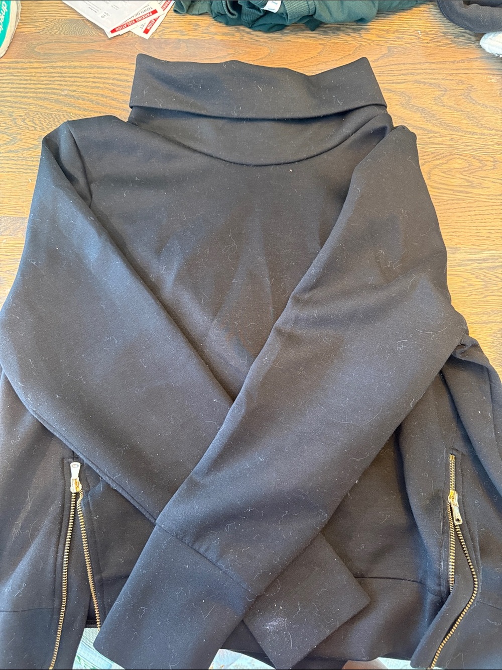 Addison Bay Black Pullover with Gold Accent Zippers
